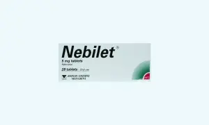 Opakowanie Nebilet 5 mg. Pytanie: Nebilet 5 mg czy można pić alkohol? Warto skonsultować się z lekarzem.