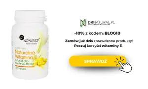 Opakowanie suplementu diety Naturalna Witamina E. Poczuj korzyści witaminy E.