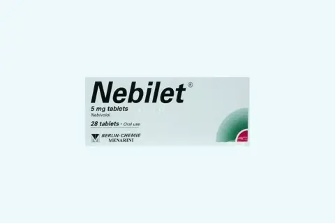 Opakowanie Nebilet 5 mg. Pytanie: Nebilet 5 mg czy można pić alkohol? Warto skonsultować się z lekarzem.
