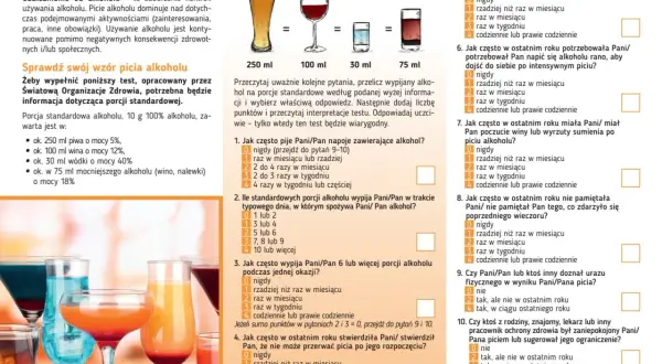 Test sprawdzający wzór picia alkoholu. Czy po inhalacji można pić alkohol? Odpowiedzi na pytania pomogą ocenić nawyki.