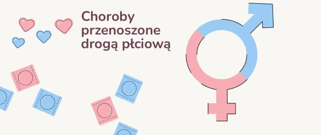 Serce i prezerwatywy symbolizują ochronę przed chorobami wenerycznymi.